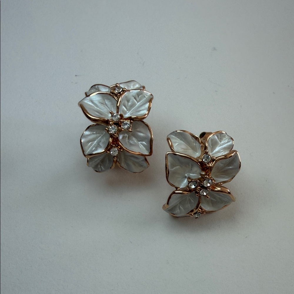 Elegant Floral Pearl Earrings